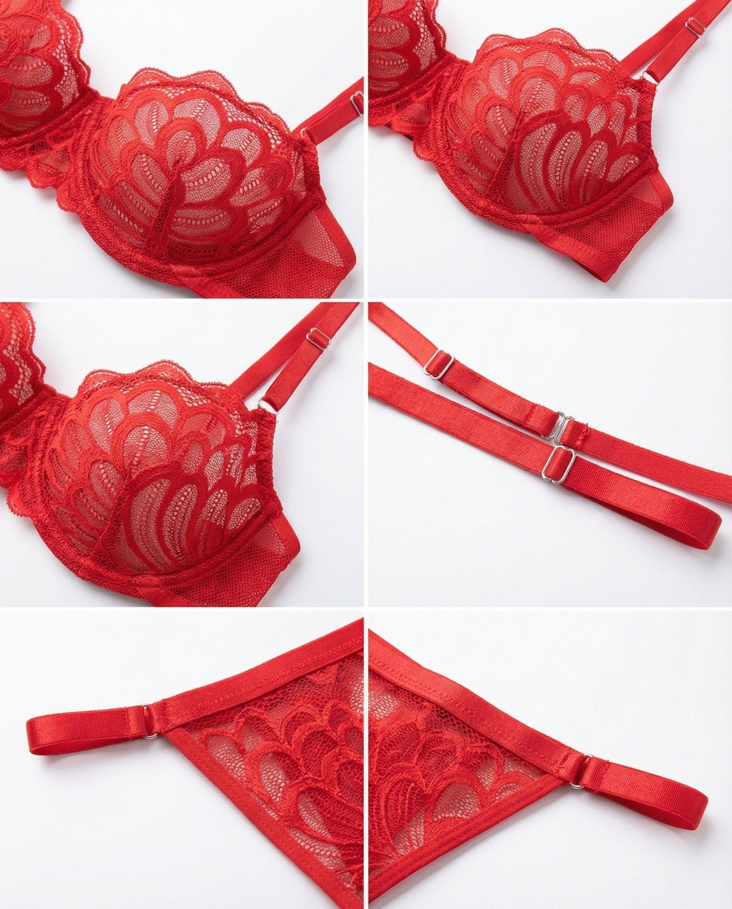 Lace Bra High Waist Suspender Brief And Thigh Garter Set