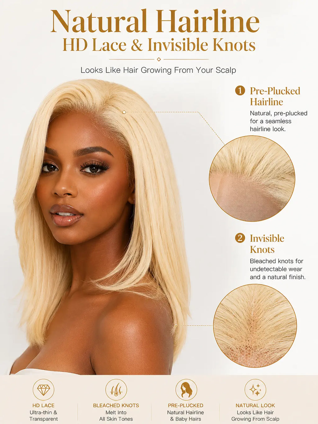 18 Inch Layered Straight Human Hair Wig | 13x4 HD Lace Front