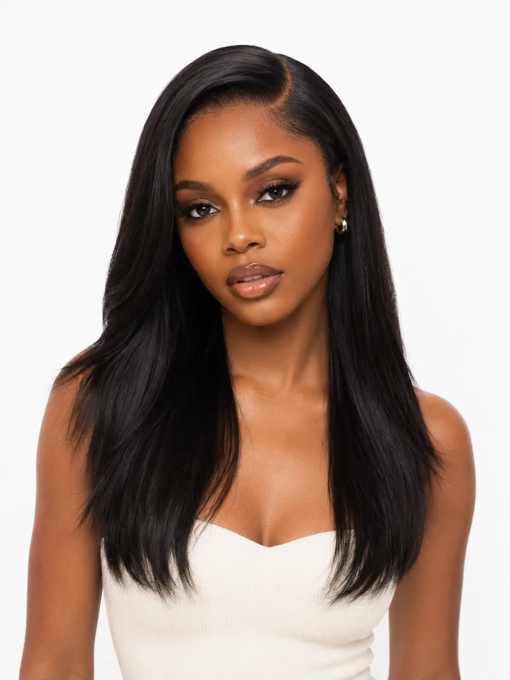 18 Inch Layered Straight Human Hair Wig | 13x4 HD Lace Front