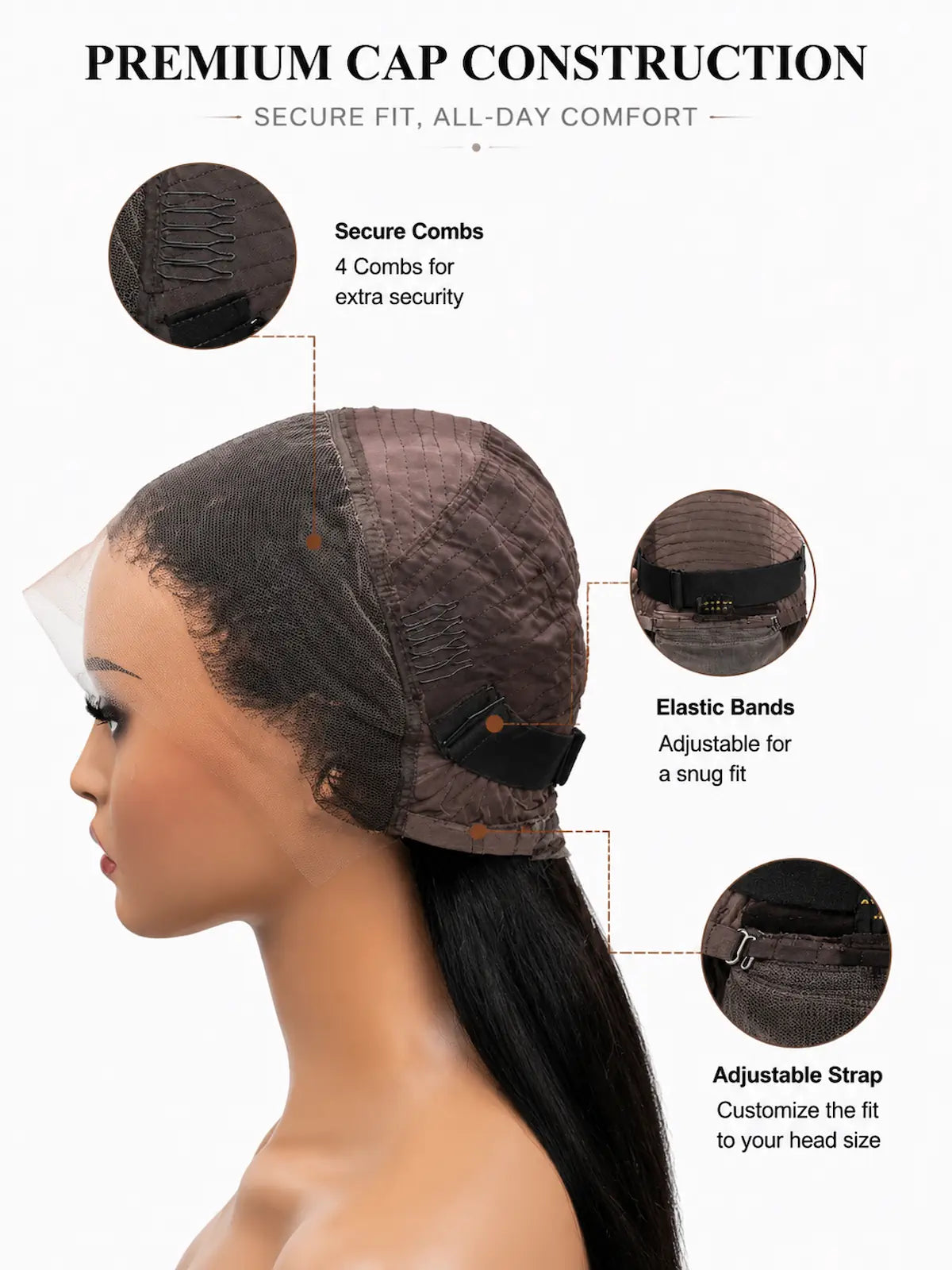 18 Inch Layered Straight Human Hair Wig | 13x4 HD Lace Front