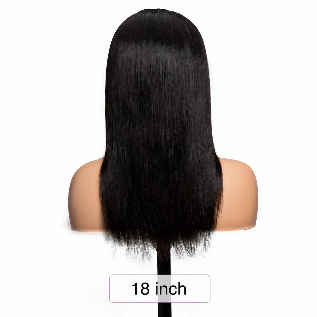 Long Straight Natural Black Human Hair Wig