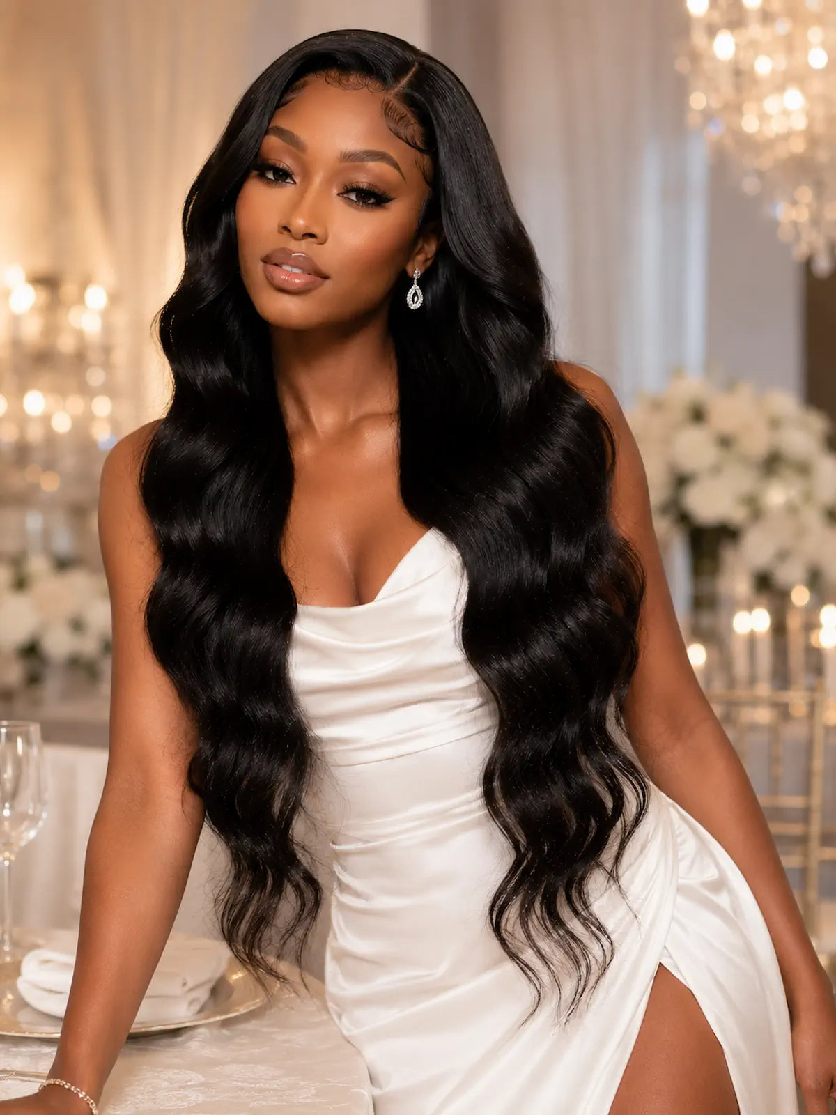 22 Inch Body Wave Human Hair Wig | Natural Black HD Lace Front
