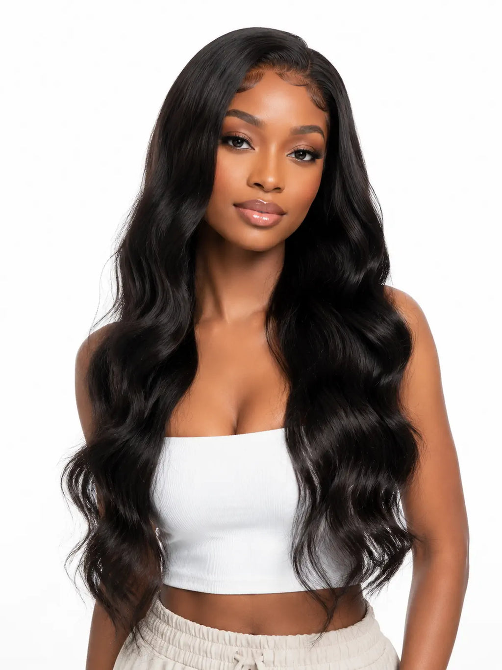 22 Inch Body Wave Human Hair Wig | Natural Black HD Lace Front