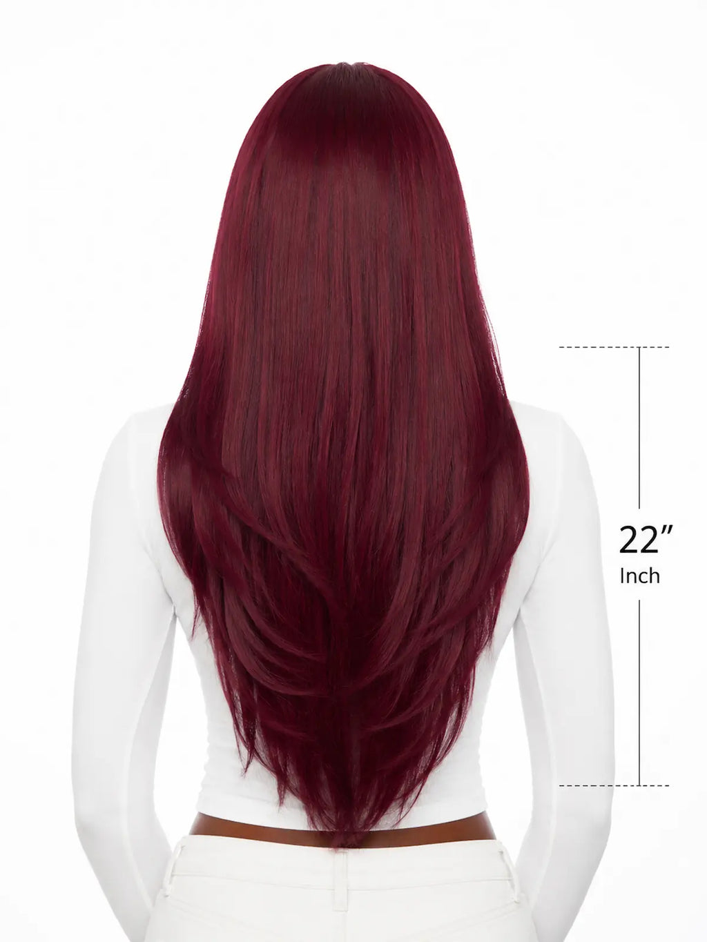 22 Inch Layered Straight Human Hair Wig | 13x4 HD Lace Front