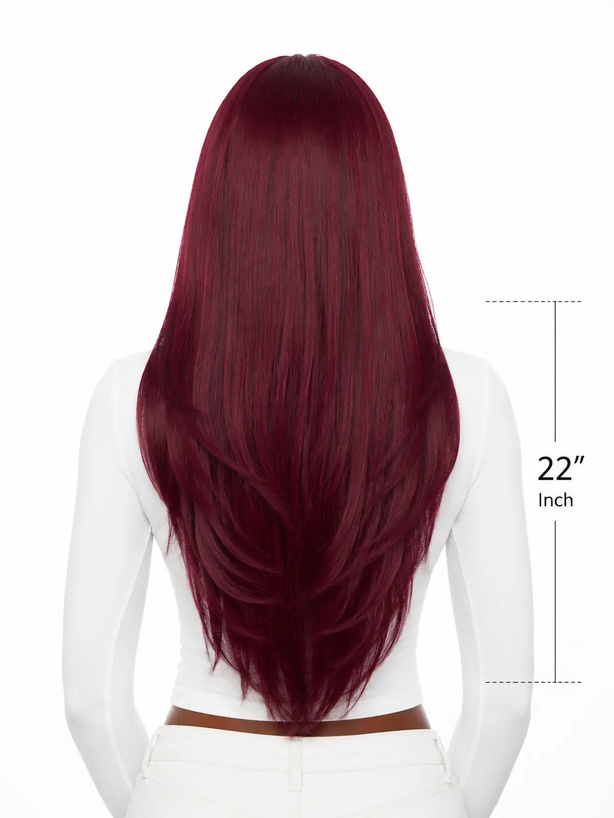 22 Inch Layered Straight Human Hair Wig | 13x4 HD Lace Front