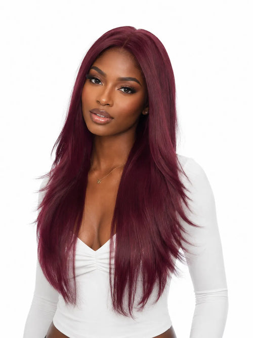 22 Inch Layered Straight Human Hair Wig | 13x4 HD Lace Front