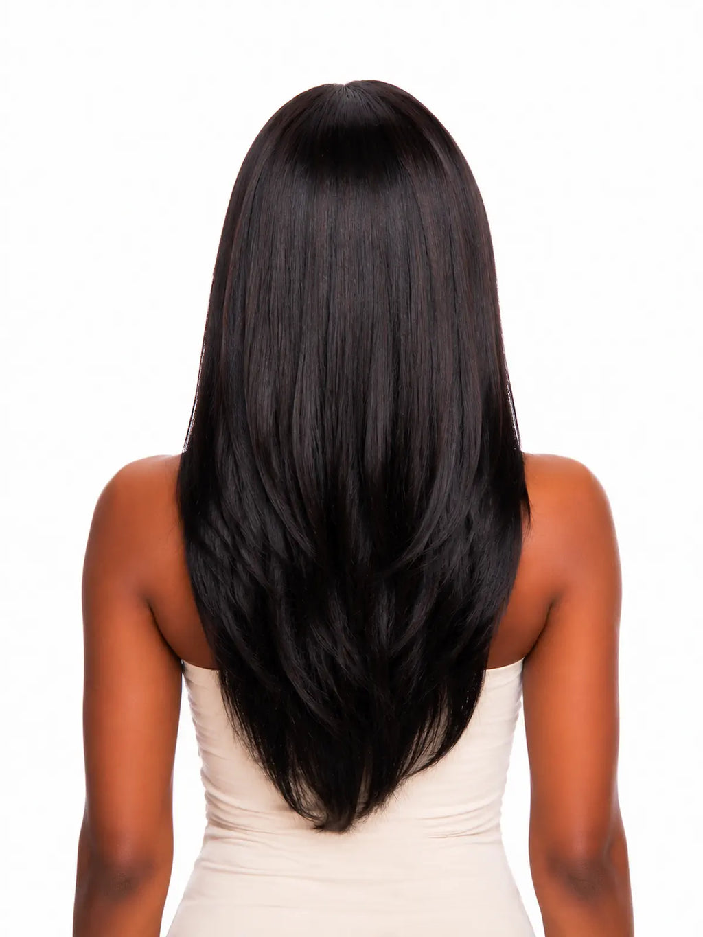 22 Inch Layered Straight Human Hair Wig | 13x4 HD Lace Front