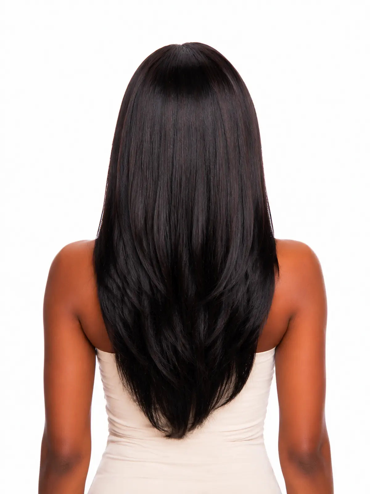 22 Inch Layered Straight Human Hair Wig | 13x4 HD Lace Front