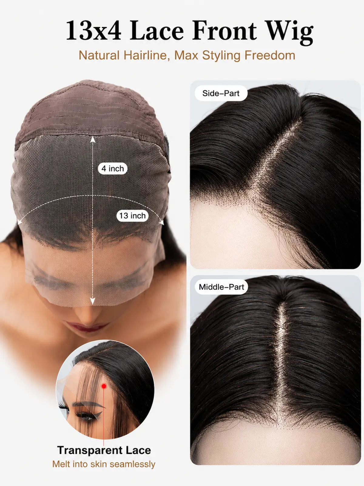 22 Inch Layered Straight Human Hair Wig | 13x4 HD Lace Front