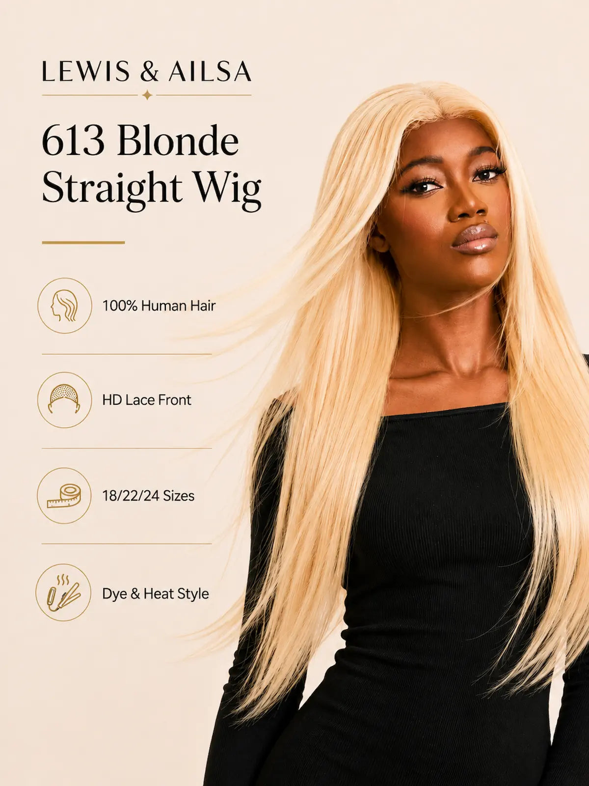 613 Blonde Long Human Hair Wig | 13x4 HD Lace