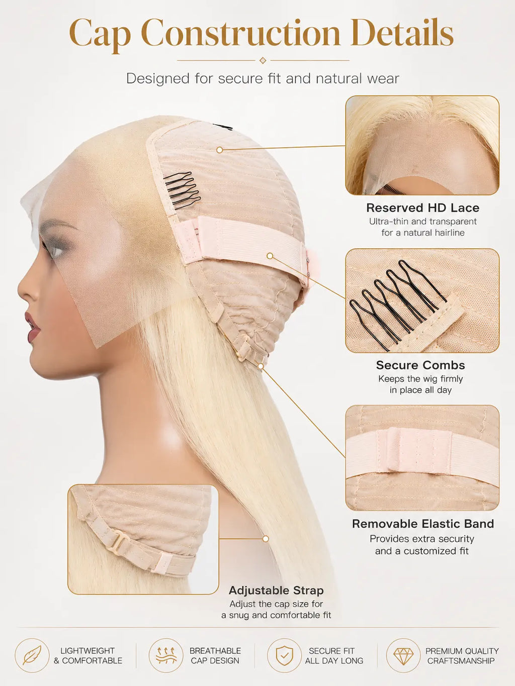 613 Blonde Long Human Hair Wig | 13x4 HD Lace