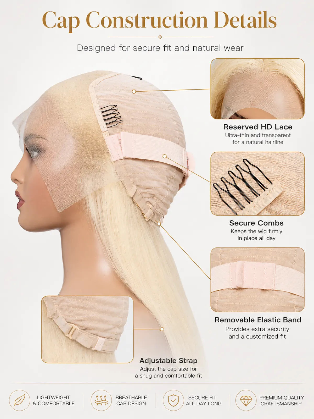 613 Blonde Long Human Hair Wig | 13x4 HD Lace