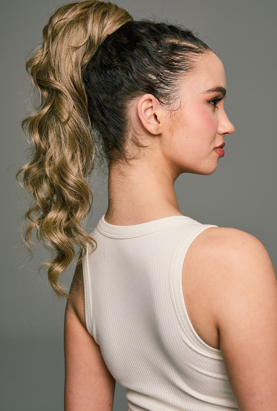 Carrie | Ash Blonde Ponytail Extension with Wrap-Around Wire
