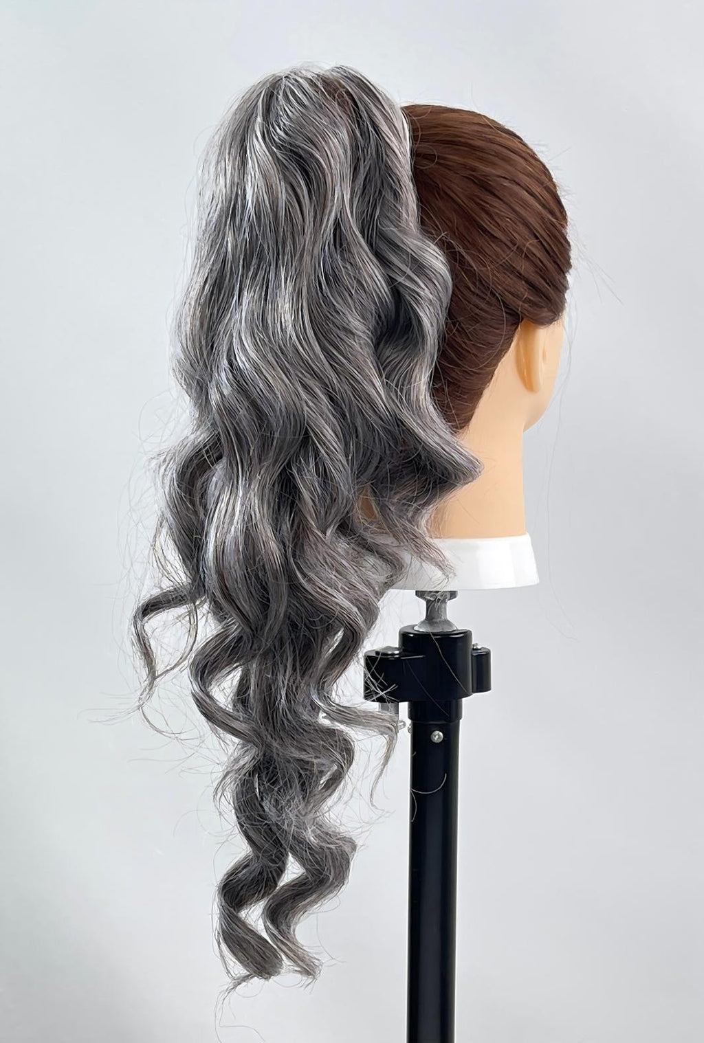 Rita | Dark Grey Ponytail Extension with Wrap-Around Wire