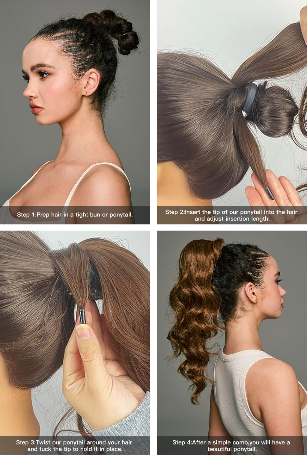 Lynn | Light Ash Blonde Ponytail Extension with Wrap-Around Wire