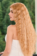 Luna | 29 Inch Light Brown Kinky Curly Synthetic Wig | 2X Volume Boost