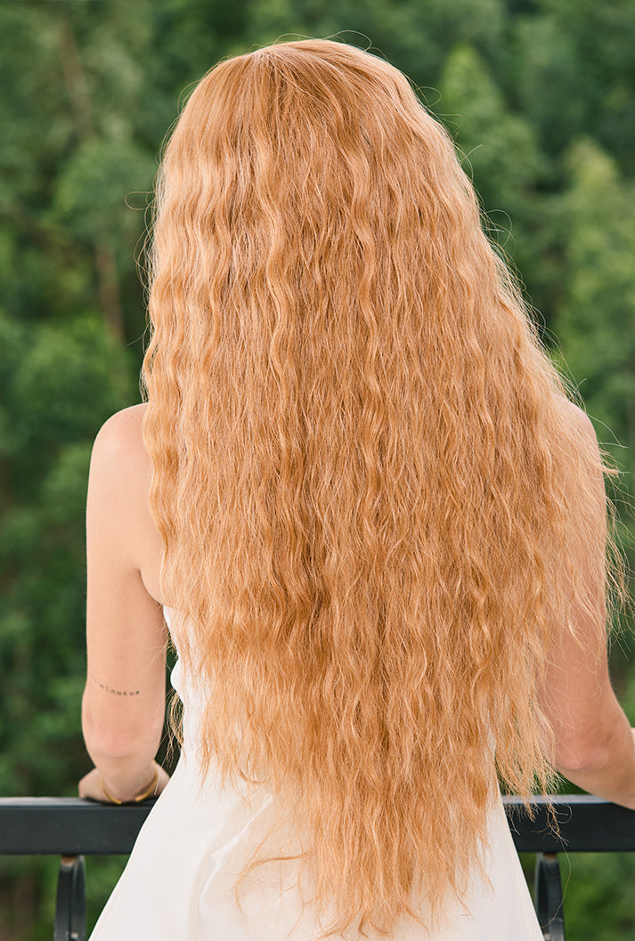 Luna | 29 Inch Light Brown Kinky Curly Synthetic Wig | 2X Volume Boost