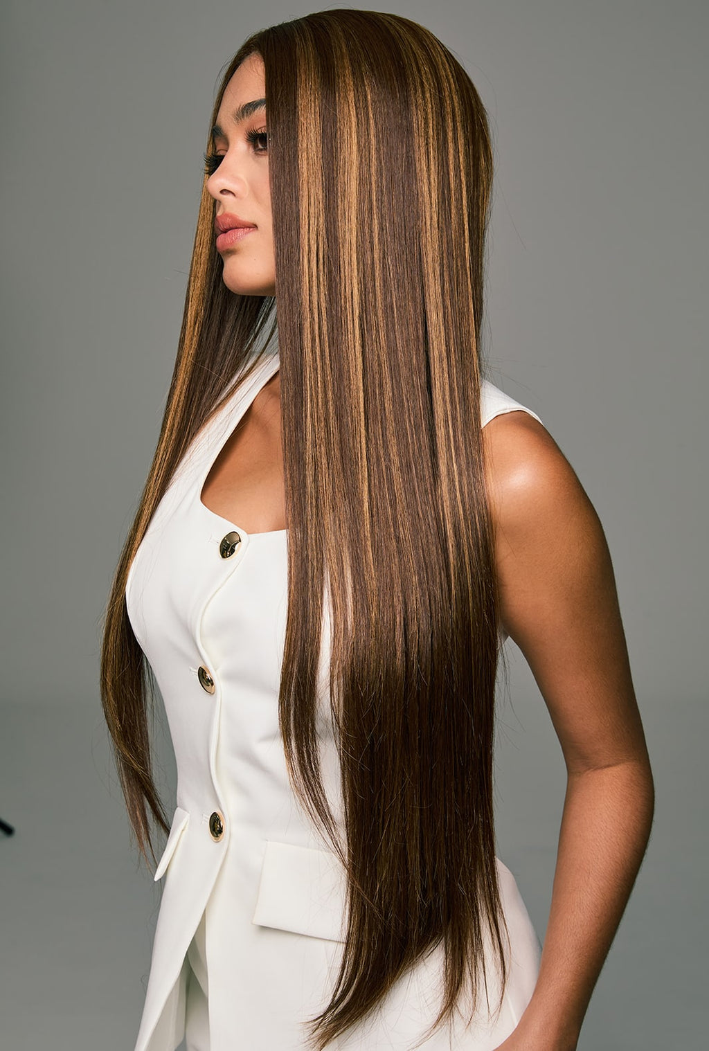 Abigail | 32 Inch Ginger Extra-Long Straight Wig | Synthetic Lace Front Wig
