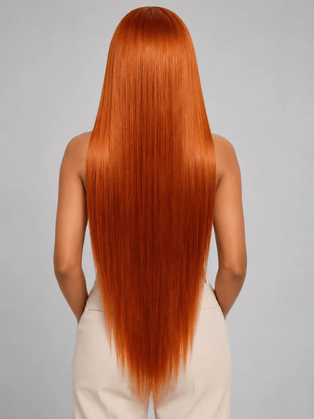 Abigail | 32 Inch Ginger Extra-Long Straight Wig | Synthetic Lace Front Wig