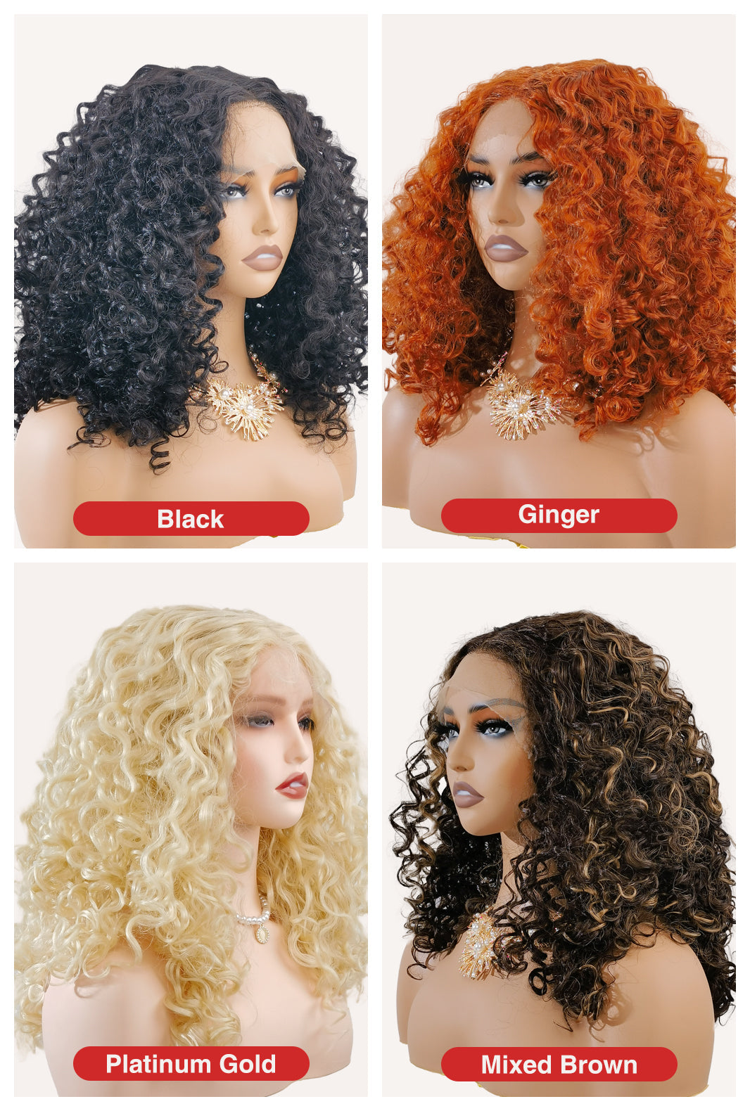 Zoey | 16 Inch Afro Kinky Curly Synthetic Wig | T-Part Lace Front | Natural Black