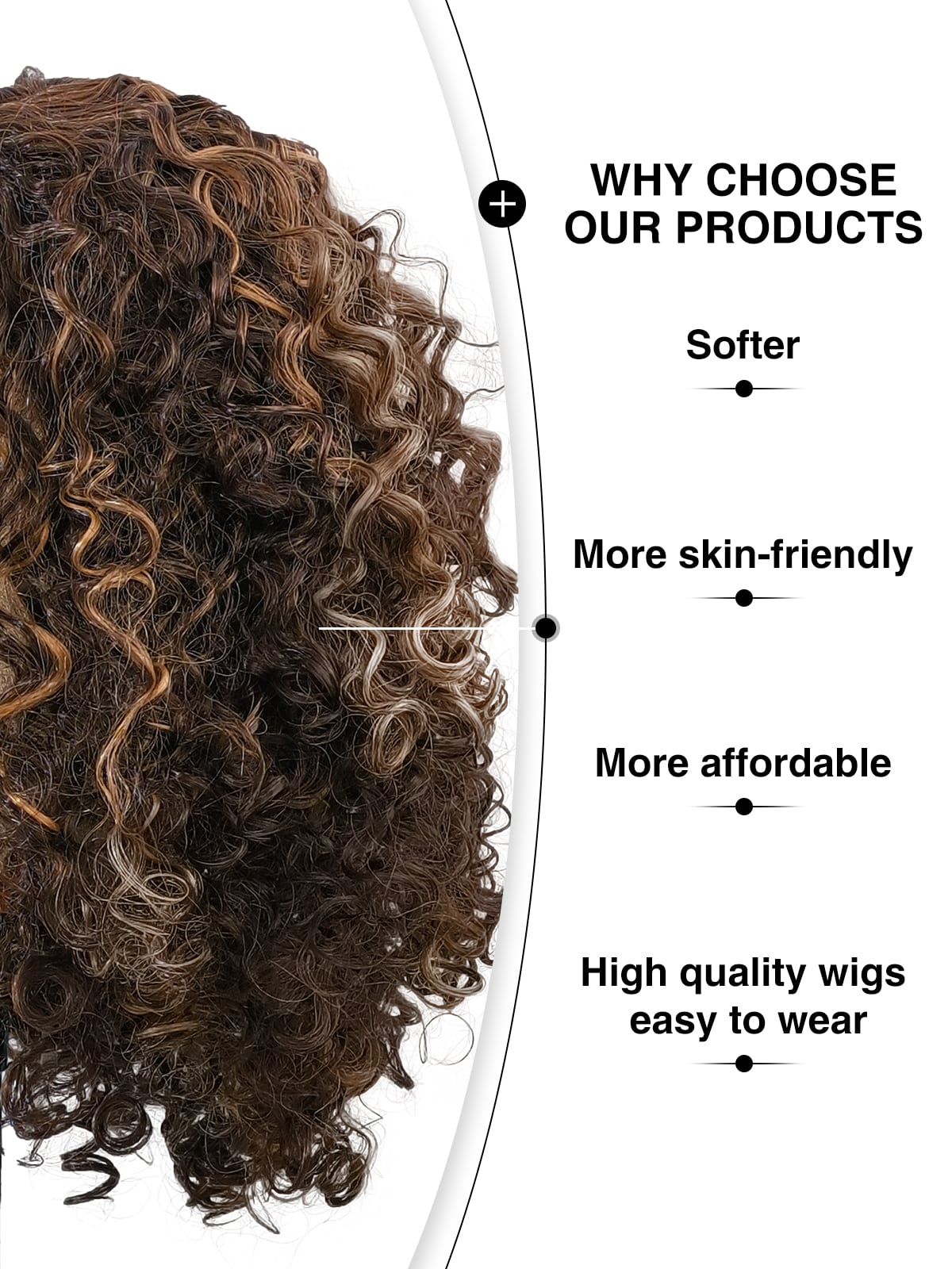 Jessica | 16 Inch Synthetic Afro Wig | TT4/27 Dark Brown Blonde Highlights | Lace Front