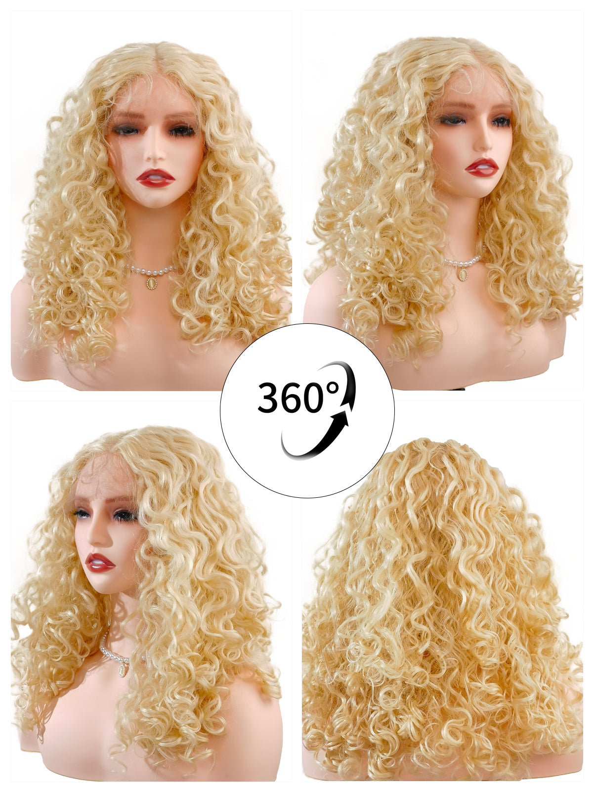 Sofia | 16 Inch Synthetic Afro Wig | Platinum Gold Kinky Curly | Lace Front