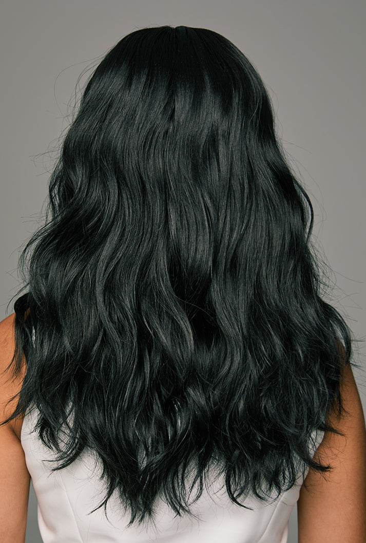 Maya | 18 Inch Natural Black Curly Wig | Lace Front Synthetic Wig