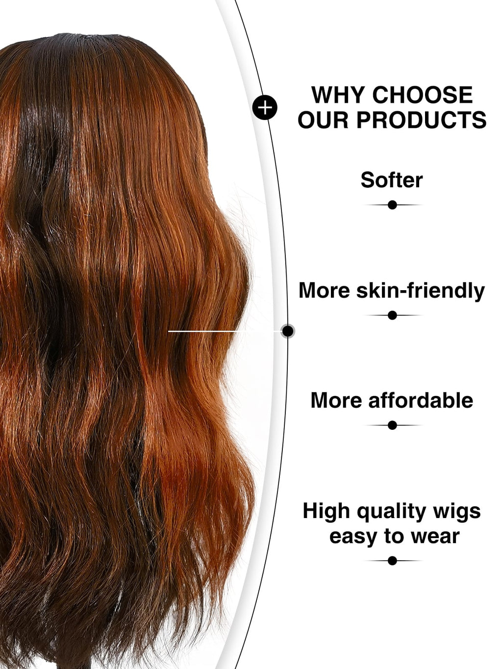 Grace | 18 Inch Balayage Dark Brown-Brown Curly Wig | Synthetic Lace Front Wig