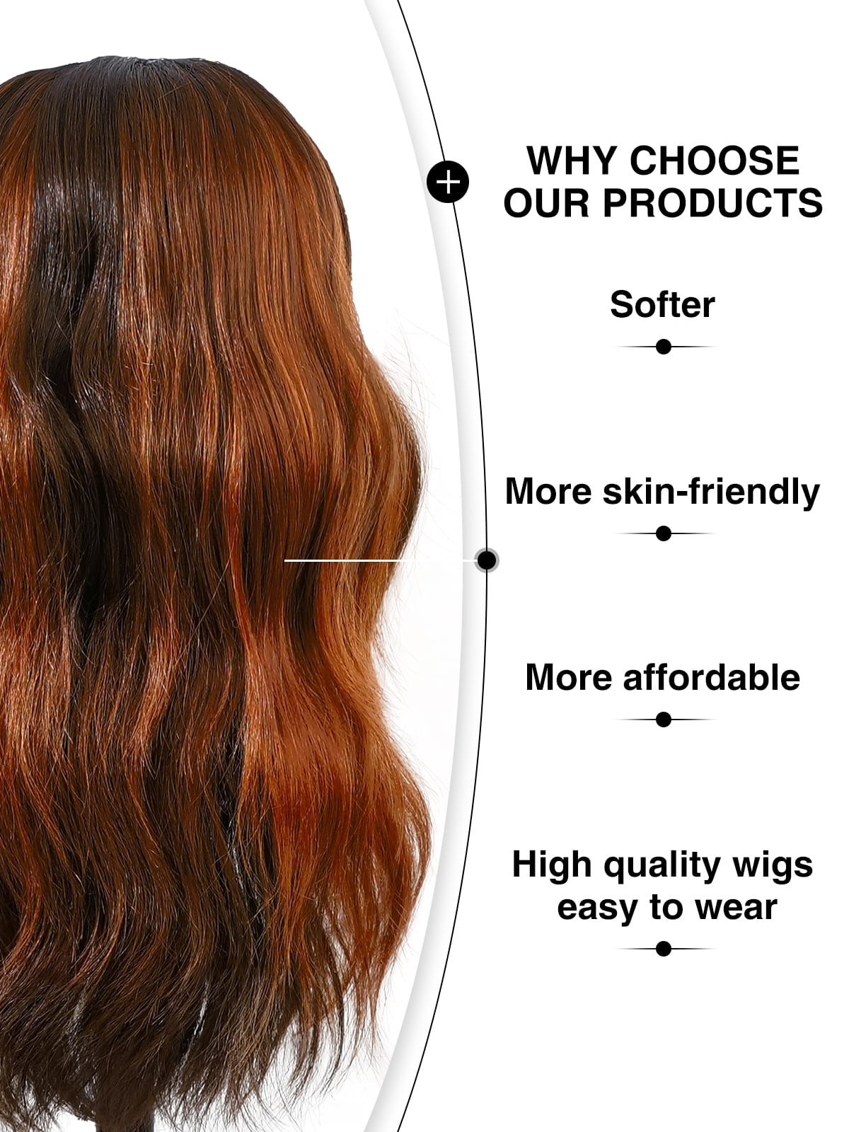 Grace | 18 Inch Balayage Dark Brown-Brown Curly Wig | Synthetic Lace Front Wig