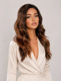 Grace | 18 Inch Balayage Dark Brown-Brown Curly Wig | Synthetic Lace Front Wig