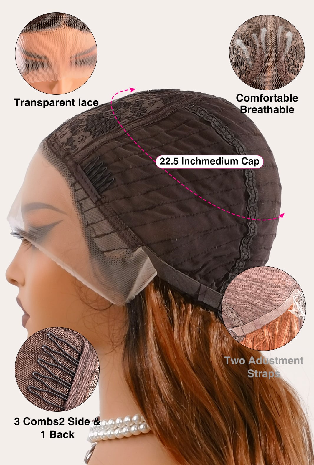 Camila | 20 Inch Brown Mid-Length Curly Wig | Black Rooted Synthetic Lace Front Wig