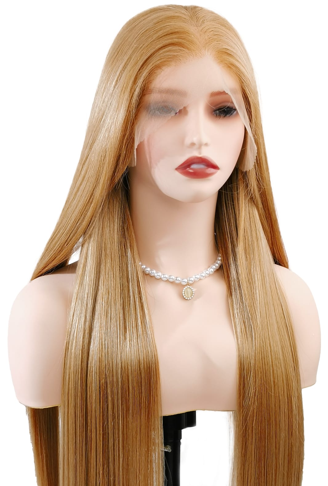 Mia | 32 Inch Extra Long Light Brown Straight Wig | Lace Front Synthetic Wig