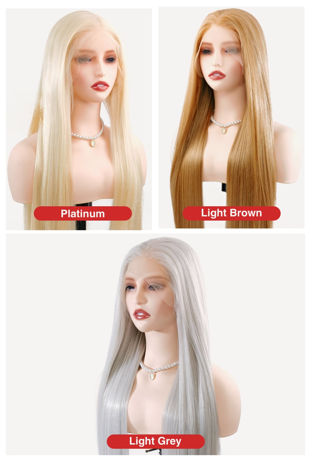 Leah | 32 Inch Extra Long Platinum Blonde Straight Wig | Lace Front Synthetic Wig