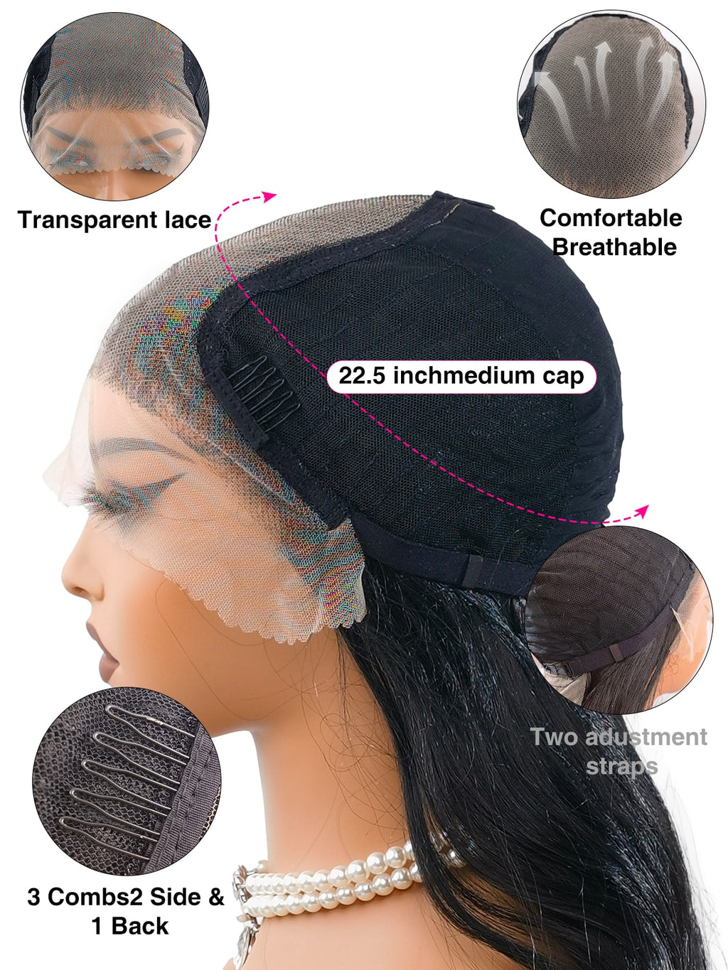 Long Natural Black Body Wave Lace Front Wig - 28 Inch