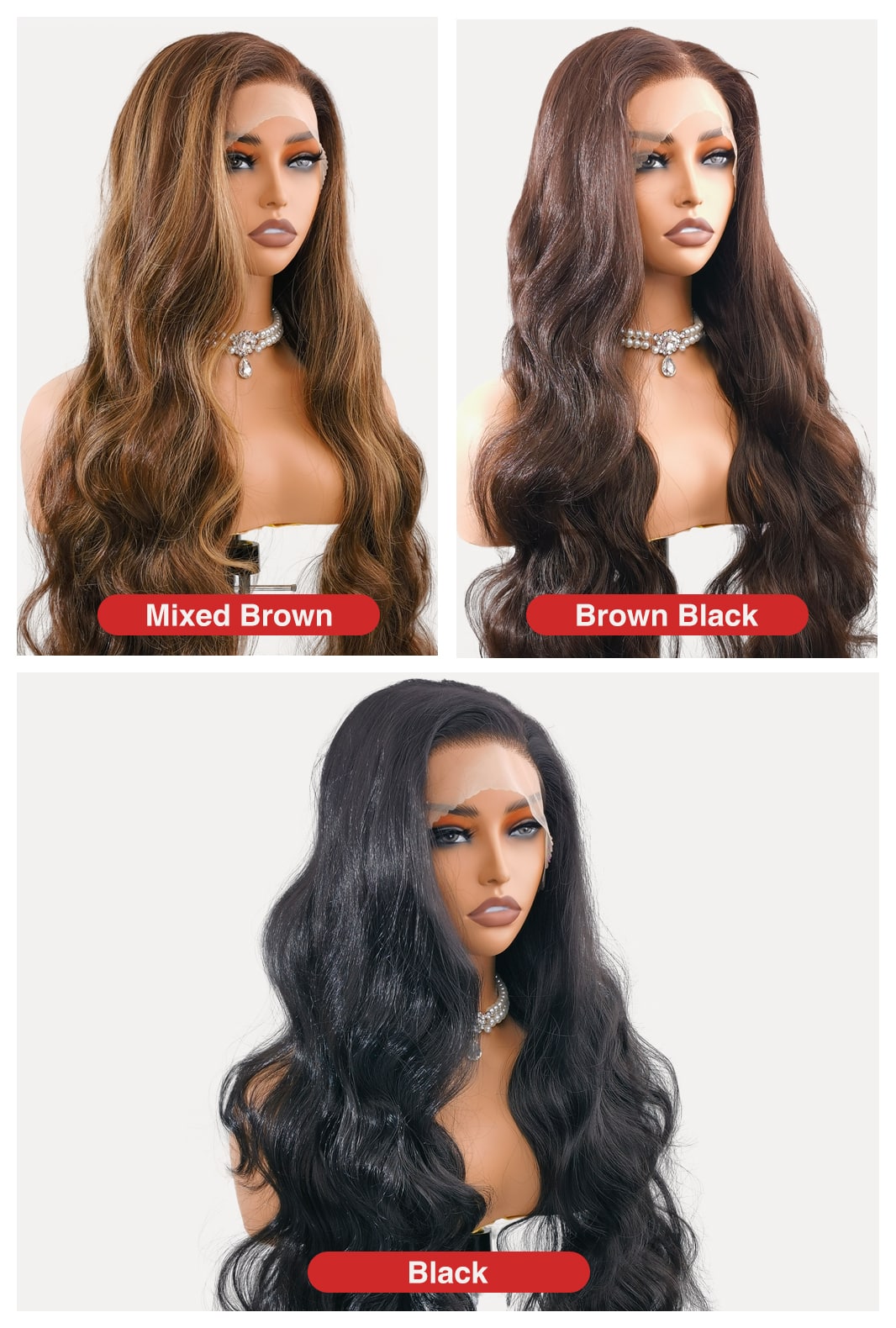 Willow | 28 Inch Long Highlighted Brown Body Wave Lace Front Synthetic Wig