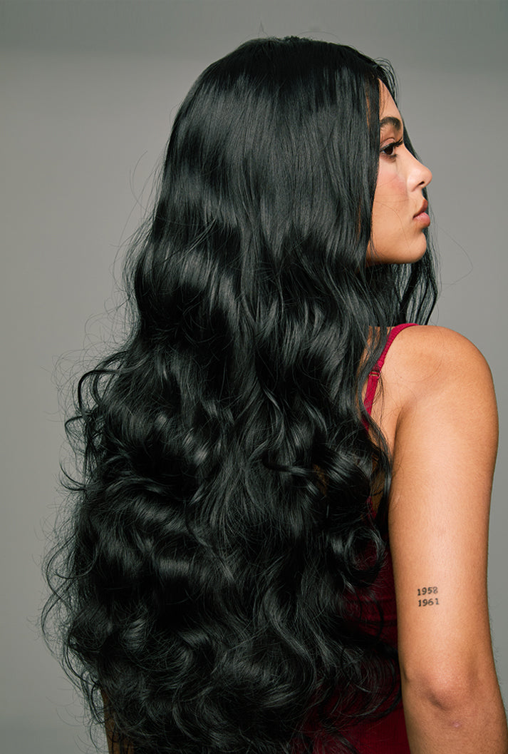 Piper | 32 Inch Extra Long Natural Black Loose Wave Wig | Lace Front Synthetic Wig