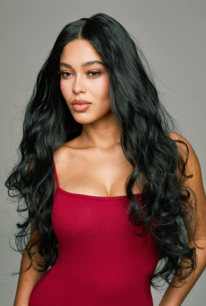 Piper | 32 Inch Extra Long Natural Black Loose Wave Wig | Lace Front Synthetic Wig