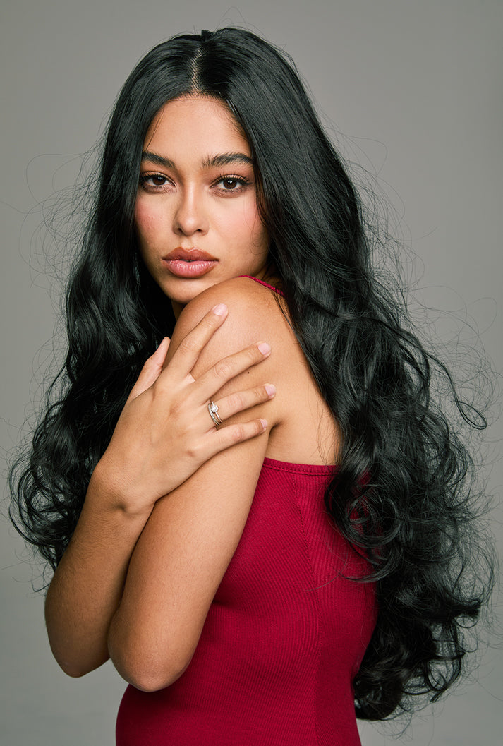 Piper | 32 Inch Extra Long Natural Black Loose Wave Wig | Lace Front Synthetic Wig