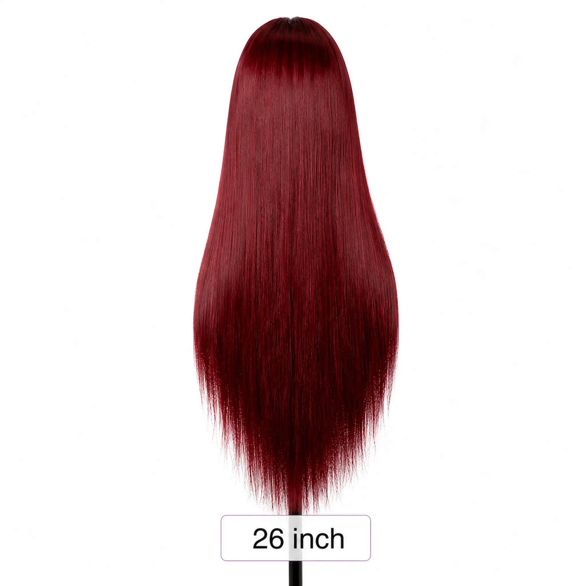 Burgundy Red Long Human Hair Wig with HD Lace