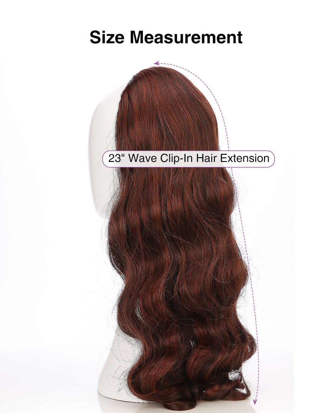 Noelle in Chestnut Flame | 23 Inch Wavy Synthetic Hair Extension | Clip-In Hair Weft