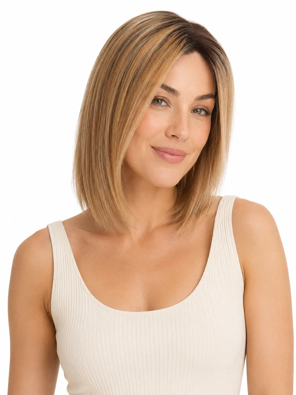 10 Inch Remy Human Hair Topper | Toffee Rooted | Mono Base Warm Blonde Hairpiece