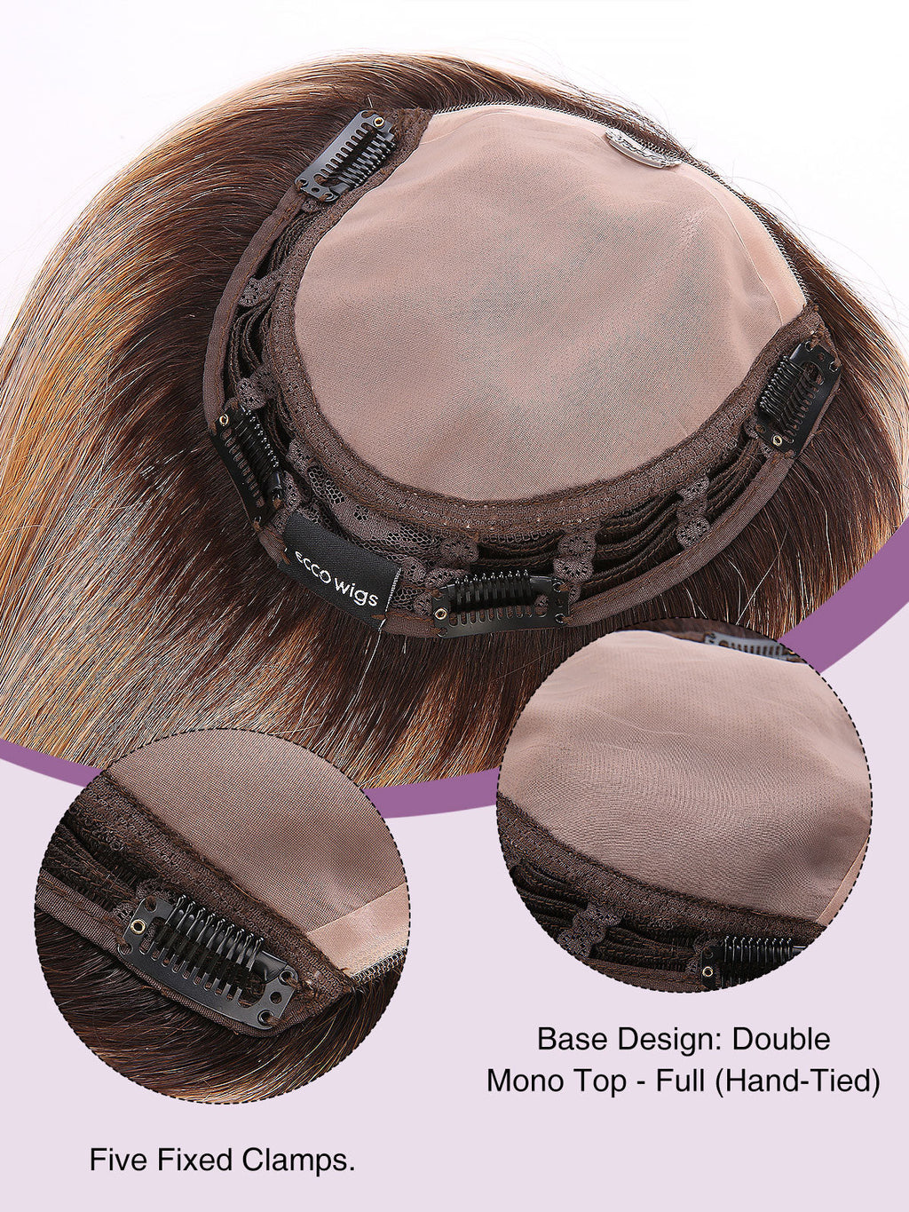 10 Inch Remy Human Hair Topper | Toffee Rooted | Mono Base Warm Blonde Hairpiece