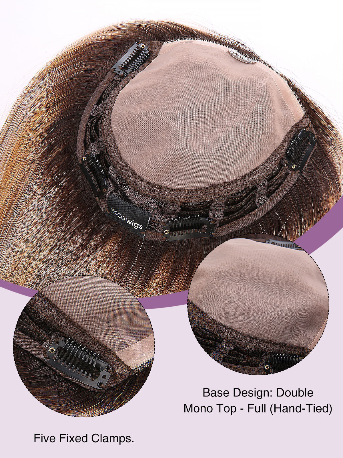 10 Inch Remy Human Hair Topper | Toffee Rooted | Mono Base Warm Blonde Hairpiece