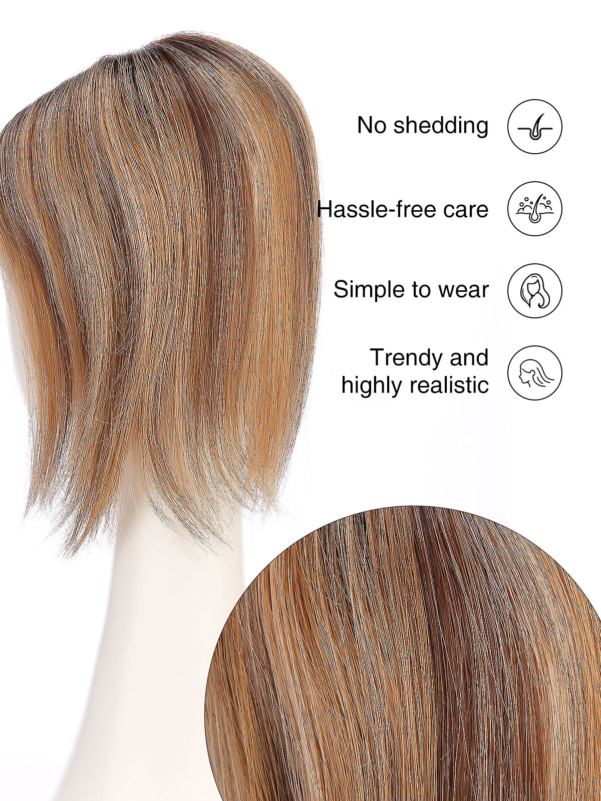 10 Inch Remy Human Hair Topper | Toffee Rooted | Mono Base Warm Blonde Hairpiece