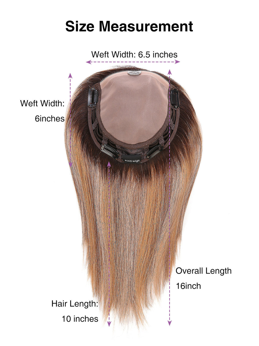 10 Inch Remy Human Hair Topper | Toffee Rooted | Mono Base Warm Blonde Hairpiece