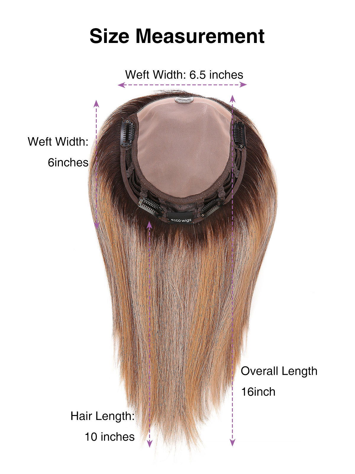 10 Inch Remy Human Hair Topper | Toffee Rooted | Mono Base Warm Blonde Hairpiece