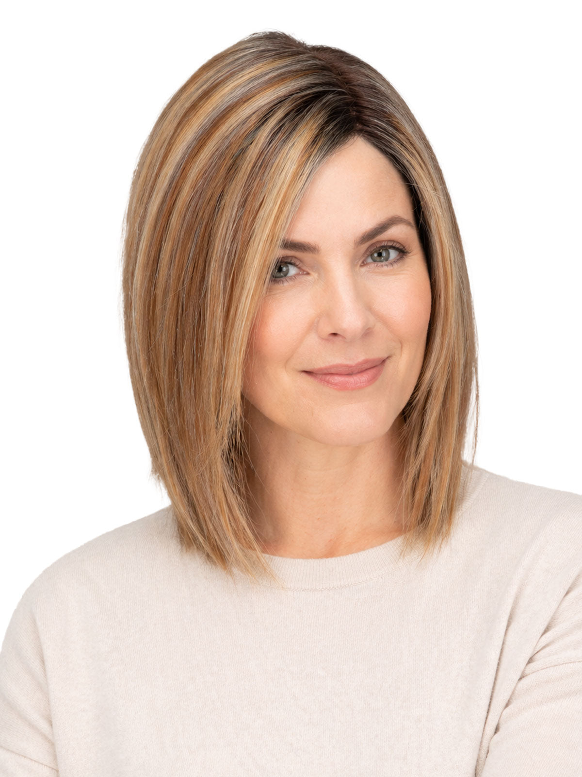 10 Inch Remy Human Hair Topper | Toffee Rooted | Mono Base Warm Blonde Hairpiece