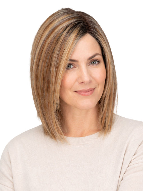 10 Inch Remy Human Hair Topper | Toffee Rooted | Mono Base Warm Blonde Hairpiece