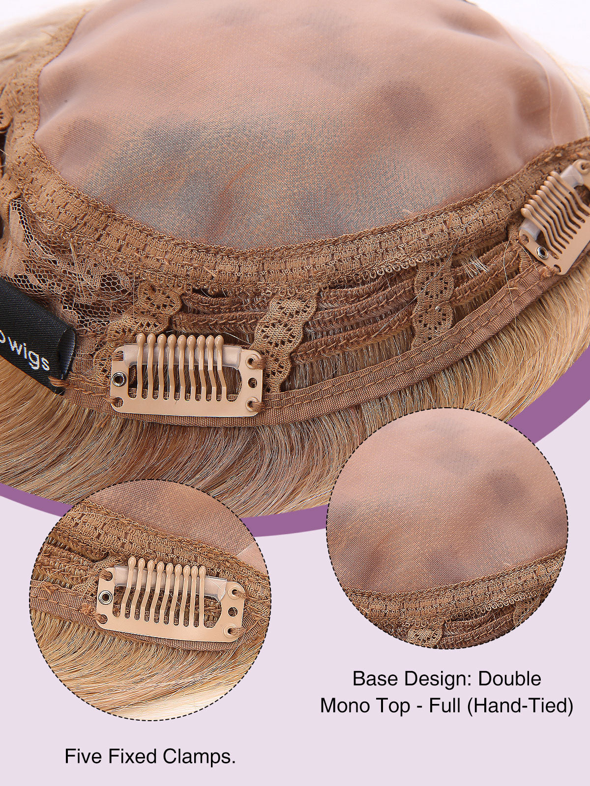10 Inch Remy Human Hair Topper | Honey Beige | Mono Base Blonde Hairpiece