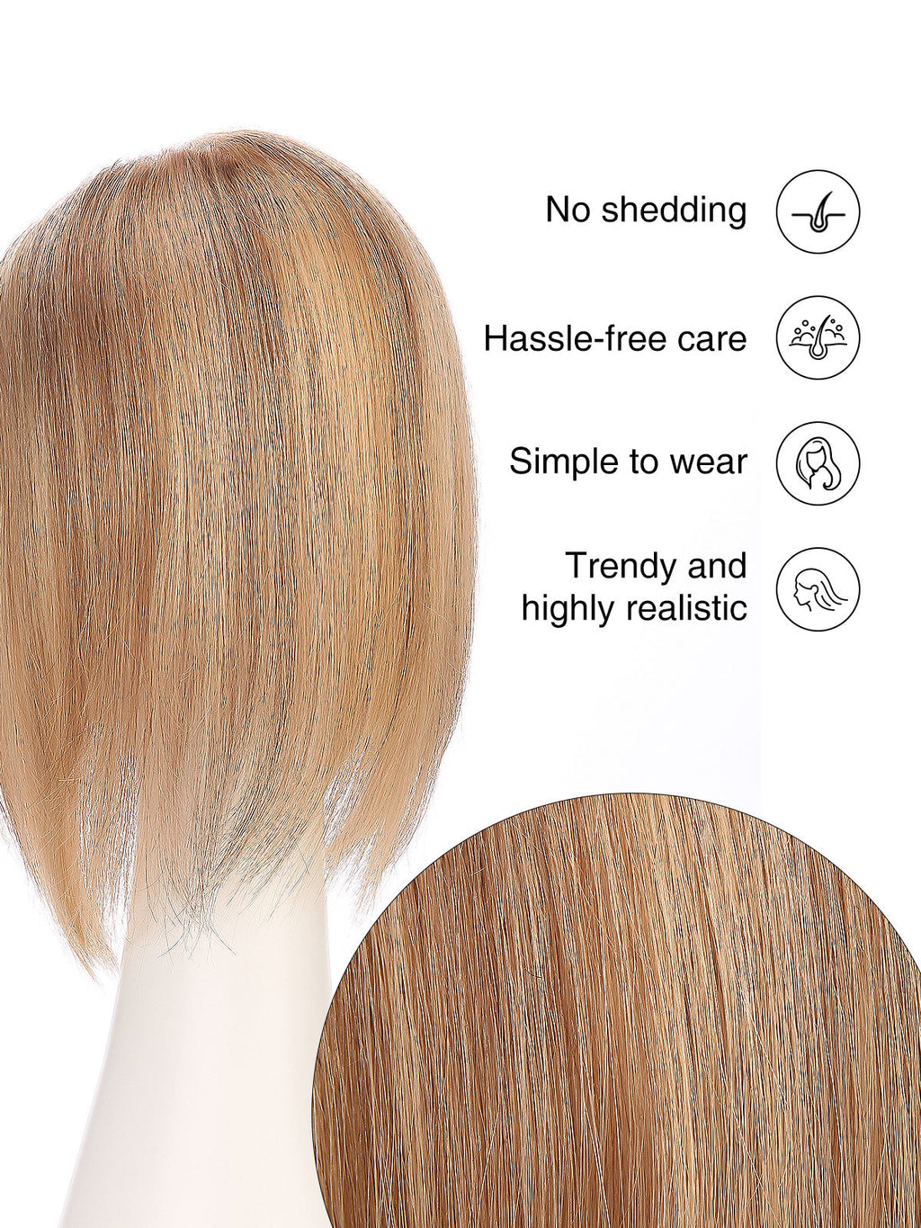 10 Inch Remy Human Hair Topper | Honey Beige | Mono Base Blonde Hairpiece
